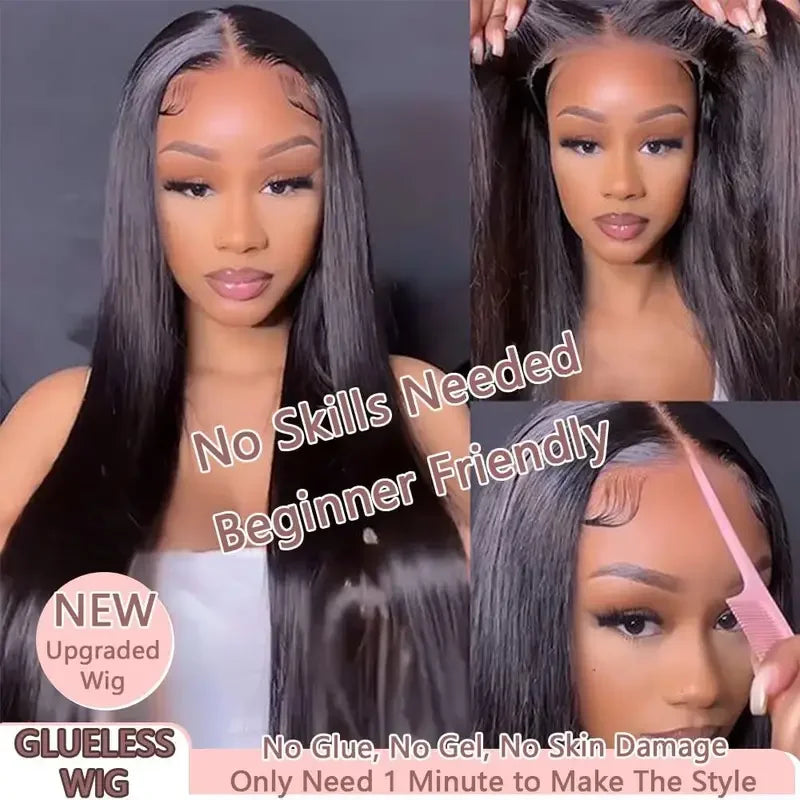Glueless Wigs Human Hair Ready To Wear Bone Straight Lace Front Wigs Human Hair 9x6 5x5 Pre Cut Hd Lace Closure Wigs For Women