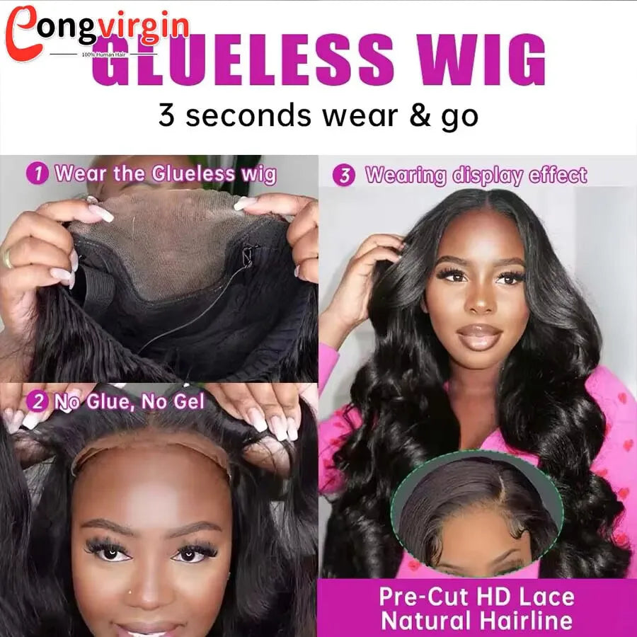 100% Pure Human Hair Wear And Go 5X5 9X6 Body Wave Glueless Wig Human Hair Ready To Wear 360 13x6 Brazilian Hd Lace Front Wigs