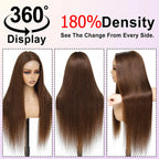 Chocolate Brown Glueless Wigs Human Hair Ready To Wear High Density Lace Wig Bleached Knots Bone Straight Lace Front Wig Pre Cut