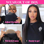 Wear And Go 5x5 9x6 Straight Glueless Wig Human Hair Ready To Wear Brazilian Lace Front Closure Wigs For Black Women Preplucked