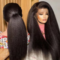 250% 360 Kinky Straight Human Hair Wig PrePlucked13x4 13x6 Hd Transparent Yaki Straight Lace Front Human Hair Wigs For Women