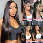5x5 250% Pre Cut Wear And Go Glueless Wig Human Hair 13x4 13x6 HD Lace Frontal Wig Bone Straight Pre Plucked 100% Human Hair