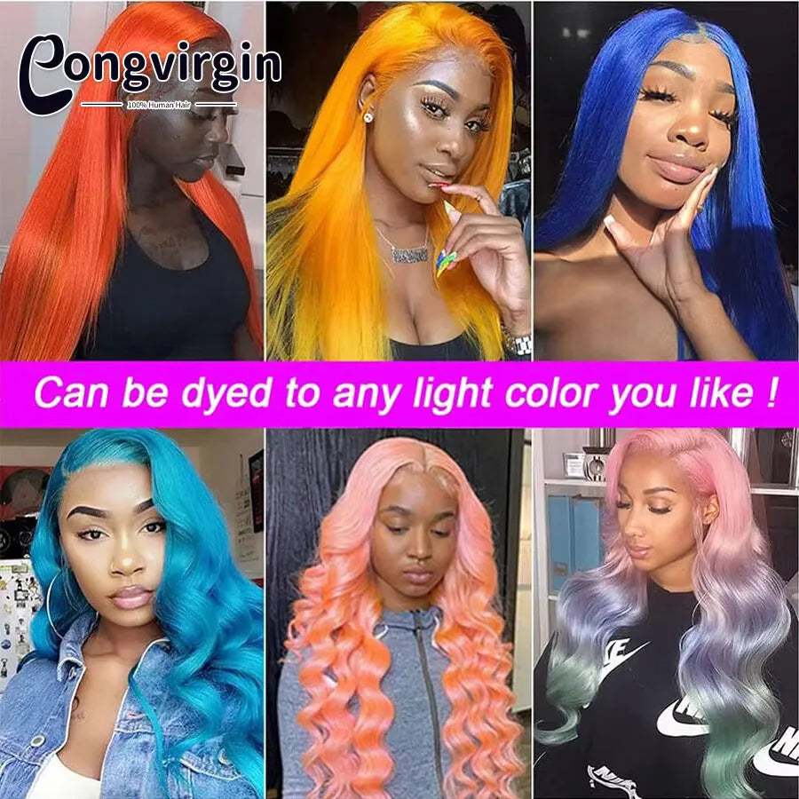 Glueless Green Wig Lace Front Human Hair Wigs Mint Green Straight Transparent Lace Front Human Hair Wigs For Women Pre Plucked