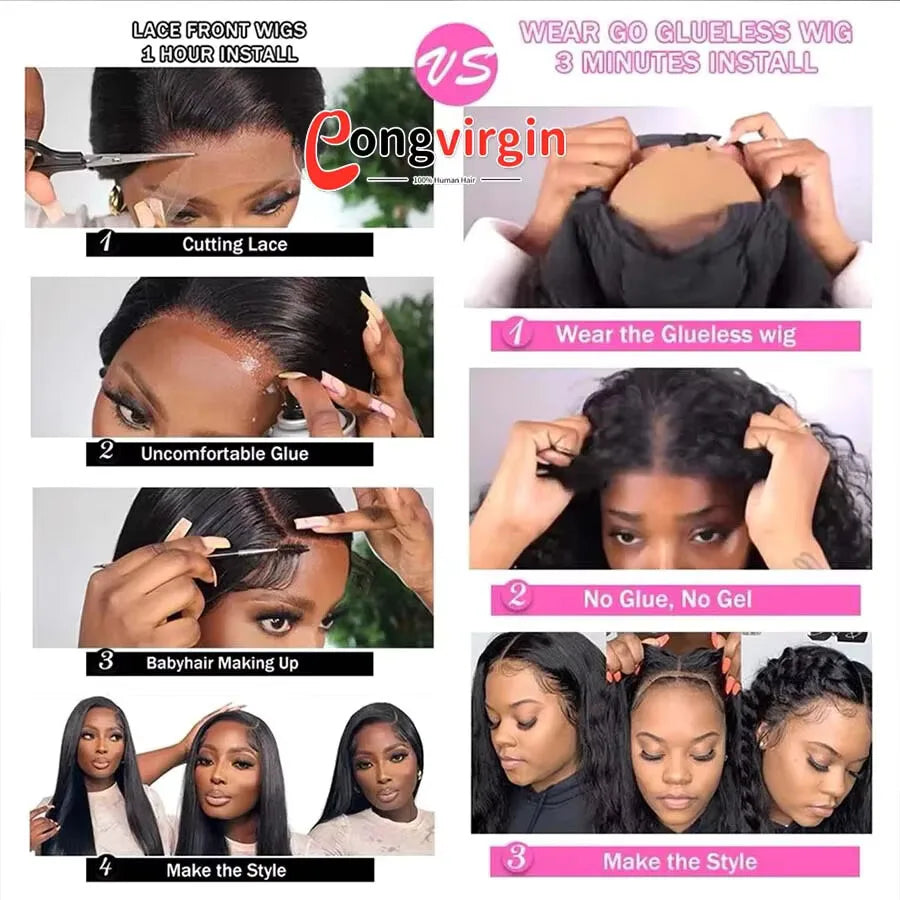 100% Pure Human Hair Wear And Go 5X5 9X6 Body Wave Glueless Wig Human Hair Ready To Wear 360 13x6 Brazilian Hd Lace Front Wigs
