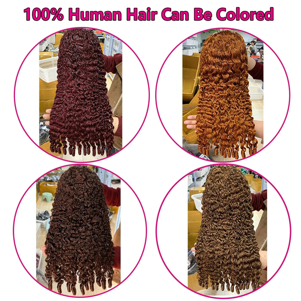 Burmese Curly Hair Wig 360 13x4 Deep Water Wave Pre Plucked Lace Frontal Wig 13x6 HD Lace Front Wigs Human Hair For Black Women