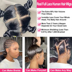 Bone Straight Full Lace Human Hair Wigs For Women Brazilian Virgin Hair HD Transparent Lace Frontal Wig Pre Plucked Remy