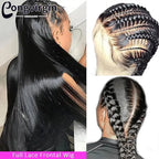 Real Full Lace Wig Bone Straight Human Hair Wigs For Black Women Natural Brazilian HD Transparent Lace Frontal Wig Pre Plucked