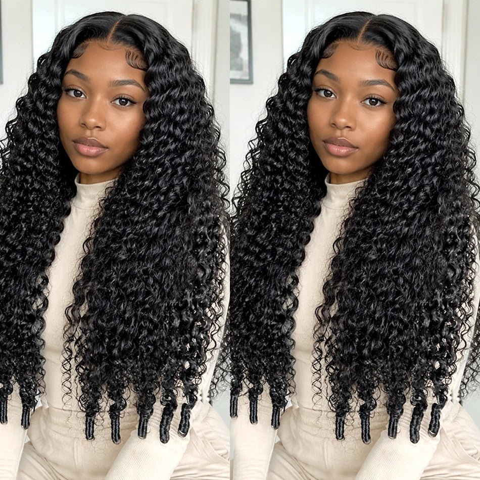 Burmese Curly Hair Wig 360 13x4 Deep Water Wave Pre Plucked Lace Frontal Wig 13x6 HD Lace Front Wigs Human Hair For Black Women