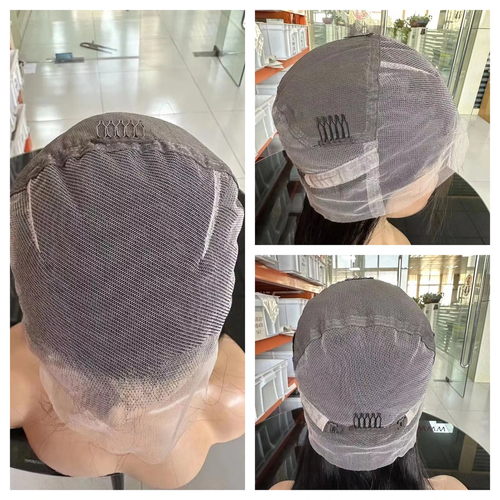 Bone Straight Full Lace Human Hair Wigs For Women Brazilian Virgin Hair HD Transparent Lace Frontal Wig Pre Plucked Remy