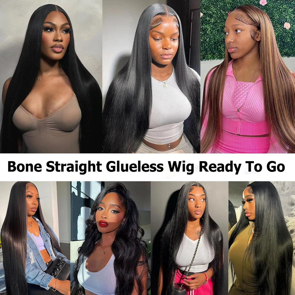 250% Wear And Go Glueless Human Hair Wig 5x5 Glueless Wig 360 HD Transparent Human Hair Wig Pre Cut Pre Plucked Lace Closure Wig