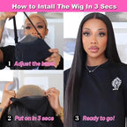 250% Wear And Go Glueless Human Hair Wig 5x5 Glueless Wig 360 HD Transparent Human Hair Wig Pre Cut Pre Plucked Lace Closure Wig