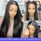 250% Wear And Go Glueless Human Hair Wig 5x5 Glueless Wig 360 HD Transparent Human Hair Wig Pre Cut Pre Plucked Lace Closure Wig