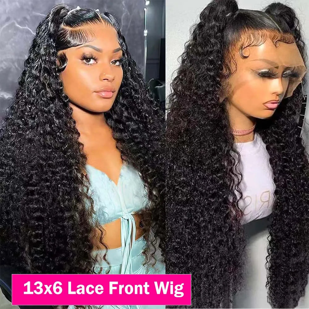 250% Water Wave Glueless Wig Human Hair 13x4 13X6 360 Curly Lace Frontal Human Hair Wig Wear Go 5x5 9x6 Glueless Wigs For Women