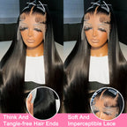 250% Hd Transparent Bone Straight 13x4 Lace Frontal Wigs Pre Plucked Brazilian Remy Hair 9x6 Glueless Wigs Human Hair For Women