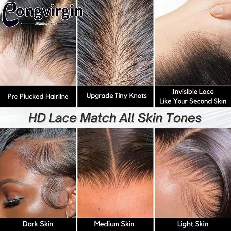 Real Straight Full Lace Wig Human Hair Wigs HD Transparent Full Lace Wig Brzailian Remy Hair For Black Women Pre Plucked On Sale