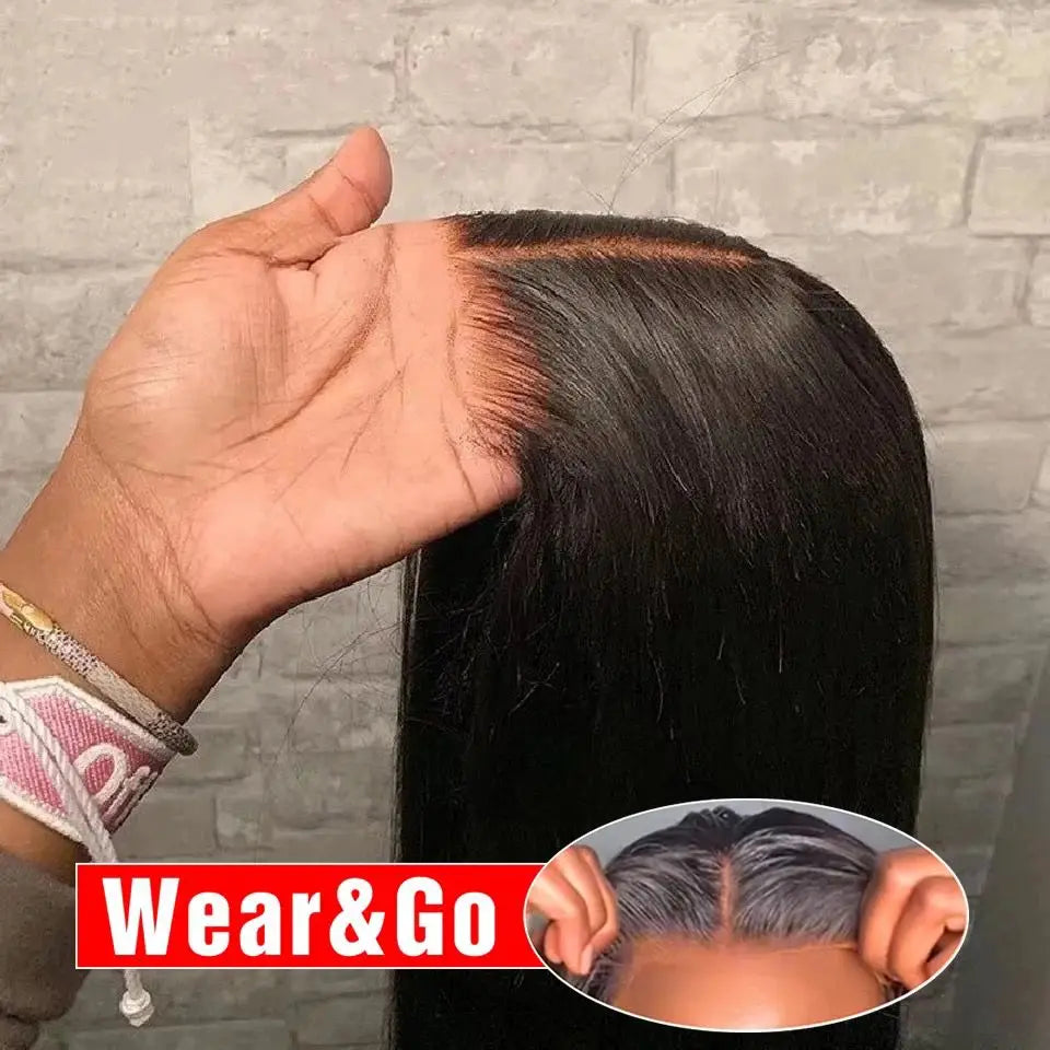 250% Wear And Go Glueless Human Hair Wig 5x5 Glueless Wig 360 HD Transparent Human Hair Wig Pre Cut Pre Plucked Lace Closure Wig